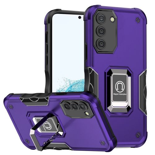 Samsung Galaxy S22 Plus OPTIMUM Magnetic Ring Stand Hybrid Case Cover - Dark Purple