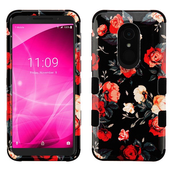 Alcatel Tcl A1x A503dl Case Red And White Rosesblack Tuff Hybrid Case