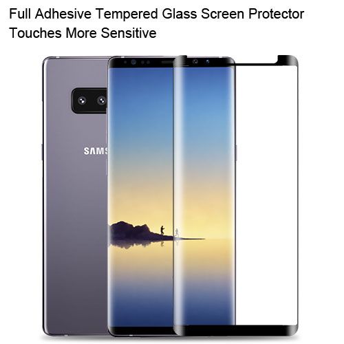 Samsung Galaxy Note 8 Screen Protector, Full Adhesive Premium Tempered Glass Screen Protector/Black