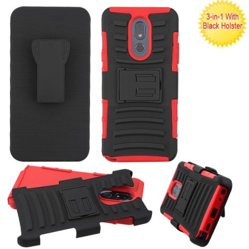 LG Stylo 5 Case, Red Advanced Armor Stand Case Cover Holster