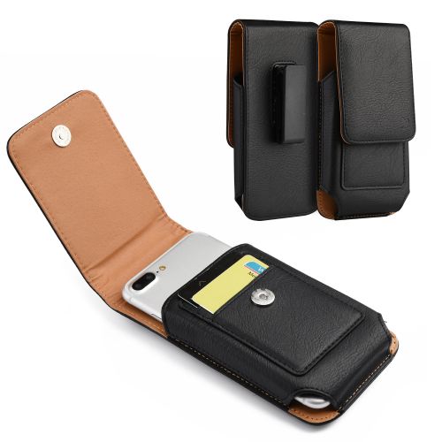 Luxmo Leather Belt Clip Pouch Holster Phone Holder Vertical Black