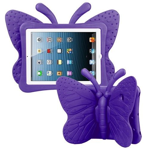 Apple iPad 9.7 2018 Case, Purple Butterfly Kids Drop-resistant Case Cover