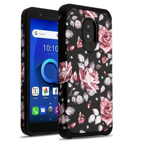 Alcatel IdealXtra 5059R Case, Pinky White Rose/Black Astronoot Case Cover
