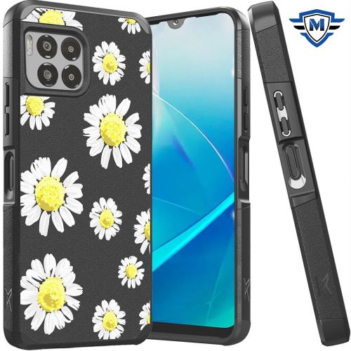 REVVL 7 Pro 5G Tough Strong MetKase Hybrid (Magnet Mount Friendly) Case Cover - Chamomile Flowers