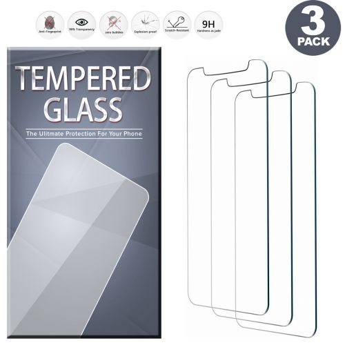 For Apple iPhone 13 Pro Max [3-Pack] Tempered Glass Screen Protector Clear