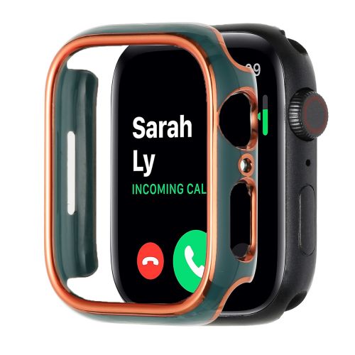 Apple Watch 38mm - Chromed Apple Watch Screen Frame - Chromed Gold+Midnight Green