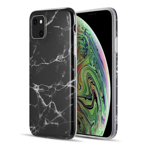 Apple iPhone 13 6.1 Case, Marble Imd Soft Tpu Case Black