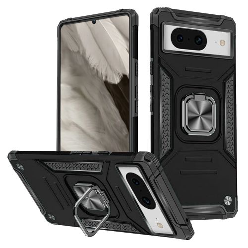 Google Pixel 8 5G Robust Magnetic Kickstand Hybrid Case Cover - Black