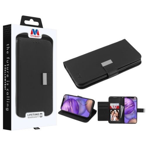 Apple iPhone 12 Mini 5.4 Wallet, MyBat MyJacket Wallet Case Xtra Series Black / Black