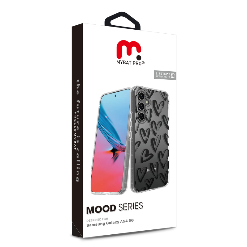 MyBat Pro Mood Series Case for Samsung Galaxy A54 5G - Black Hearts
