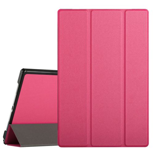 Samsung Galaxy Tab A8 10.5 inch (2022) Trifold Magnetic Closure PU Leather Case Cover - Hot Pink