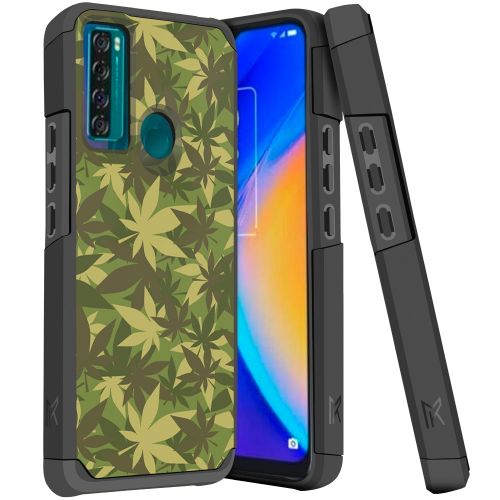 Alcatel TCL 20 XE - MetKase Original ShockProof Case Cover - Camouflage Herb Plant