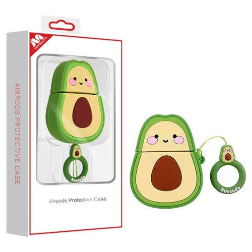 Apple iPhone 7 Only|Apple AirPods with Wireless Charging Case|Apple AirPods with Charging Case AirPods Avocado 3D Cartoon Silicone Case