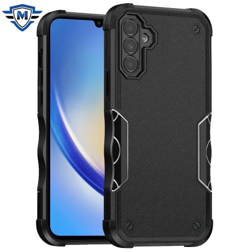 Samsung A35 5g METKASE Exquisite Tough Shockproof Hybrid Case Cover in Premium Slide-Out Package - Black