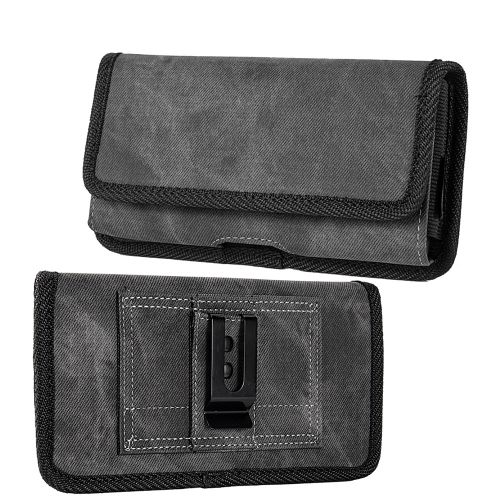 Universal Fabric Horizontal Pouch With Dual Credit Card Slots - Dark Denim Fabric