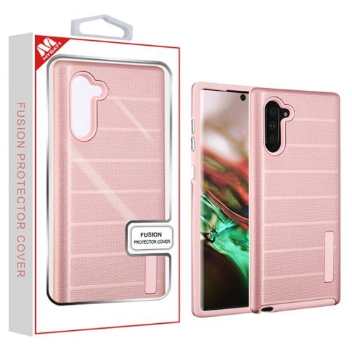 Samsung Galaxy Note 10 Case, Rose Gold Dots Textured/Rose Gold Fusion Case Cover