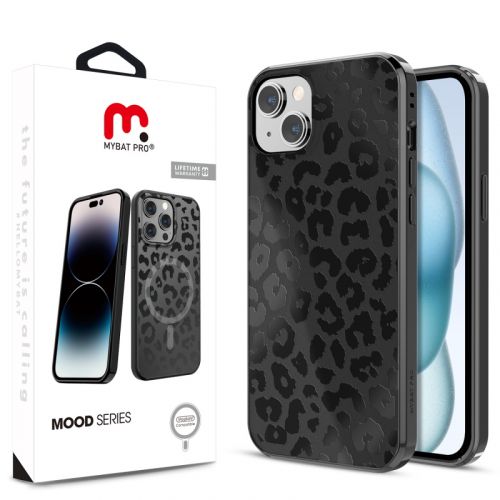 Apple iPhone 15 MyBat Pro Mood Series MagSafe Case Black Leopard