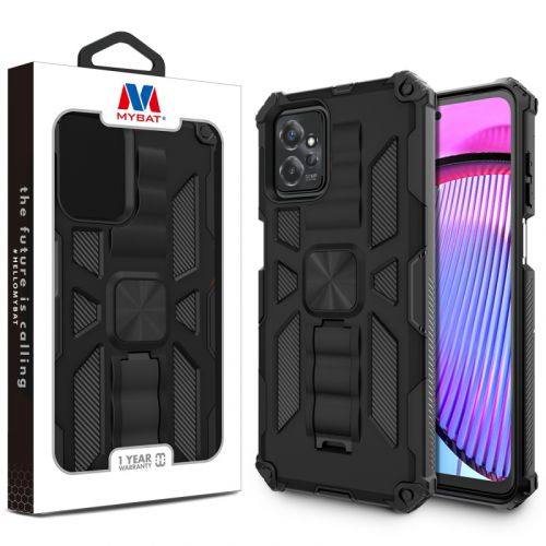 Motorola Moto G Power 5G (2023) Case, Motorola 2023 Moto G Power 5G MyBat Sturdy Hybrid Case Cover (with Stand) - Black / Black
