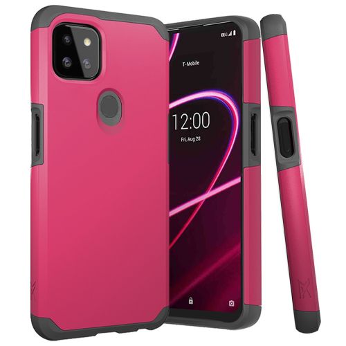 T-Mobile Revvl 5G Case, MetKase Original ShockProof Case Cover Virtual Pink
