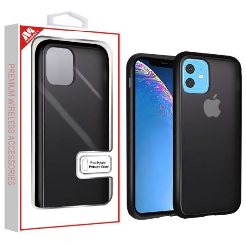 Apple iPhone 11 Case, Semi Transparent Smoke Frosted/Rubberized Black Frost Hybrid Case Cover