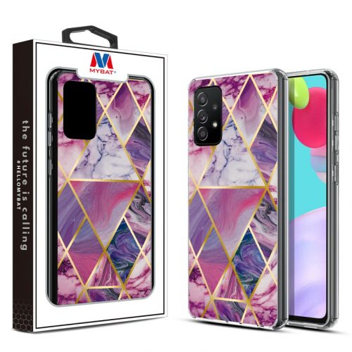 Samsung Galaxy A52s 5G Case, MyBat Fusion Case Cover Electroplated Purple Marbling