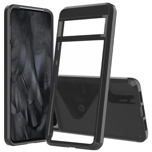 Google Pixel 8 Pro 5G Clear Transparent Hybrid Case Cover - Clear PC + Black