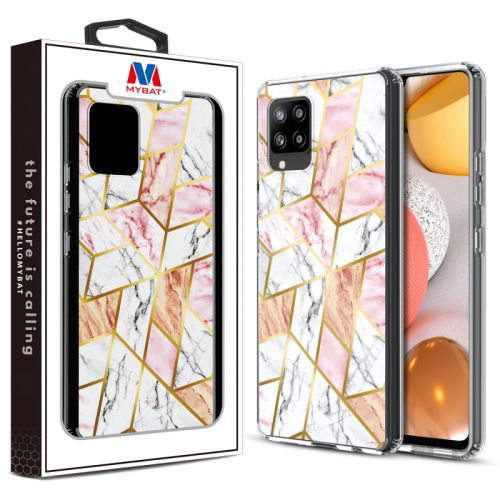 Samsung Galaxy A42 5G Case, MyBat Fusion Case Cover Electroplated Pink Marbling