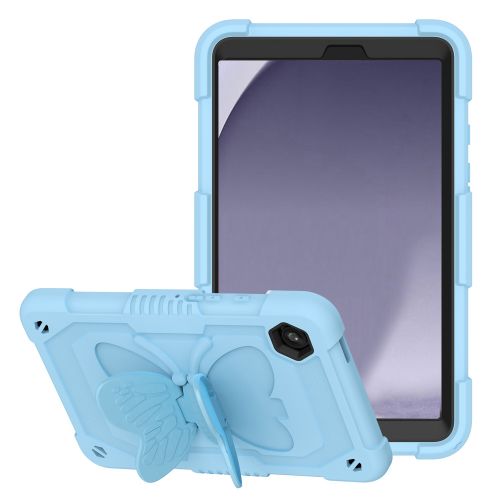 Samsung A9 8.7inch Butterfly Kickstand 3in1 Tough Hybrid Case Cover with Shoulder Strap - Light Blue