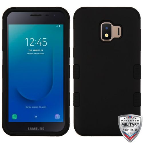 Samsung Galaxy J2 2018 Case, Rubberized Black TUFF Hybrid Case Cover [Military-Grade Certified]