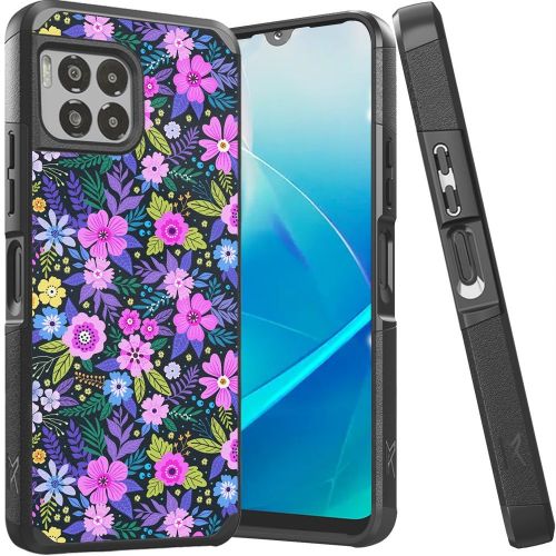 REVVL 7 Pro 5G Tough Strong MetKase Hybrid (Magnet Mount Friendly) Case Cover - Mystical Floral Boom