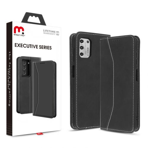 Motorola Moto G Stylus 2021 Case, MyBat Pro Executive Series Wallet Case Black