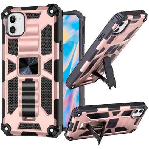 Apple iPhone 13 6.1 Case, Machine Magnetic Kickstand Case Cover Rose Gold