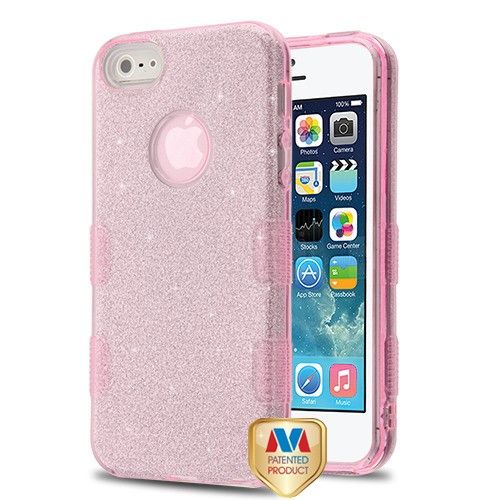 Apple iPhone 5 Case, Pink Full Glitter TUFF Hybrid Case Cover