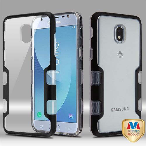 Samsung Galaxy J3 Achieve Case, Metallic Black/Transparent Clear TUFF Panoview Hybrid Case Cover