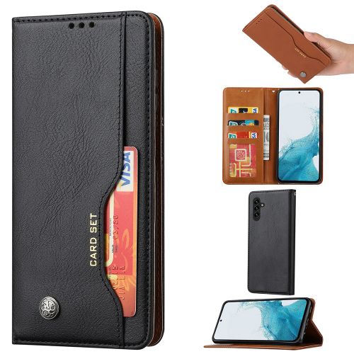 Samsung Galaxy A14 4G / 5G (2023) Case, Essentials Series Leather Wallet Phone Case With Credit Card Slots - Black