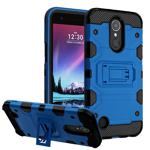 LG K20 V VS501 Case Blue Black Storm Tank Hybrid Case Cover