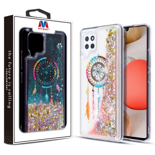 Samsung Galaxy A42 5G Case, MyBat Quicksand Glitter Hybrid Case Cover Dreamcatcher & Gold Stars