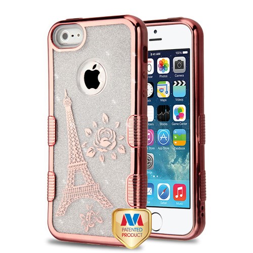 Gloed ijs Om toestemming te geven Apple iPhone 5 Case, Electroplating Rose Gold Eiffel Tower (T-Clear) Full  Glitter TUFF Hybrid Case Cover :: CellPhoneCases.com