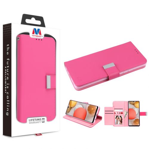 Samsung Galaxy A42 5G Wallet, MyBat MyJacket Wallet Xtra Series Hot Pink / Pink