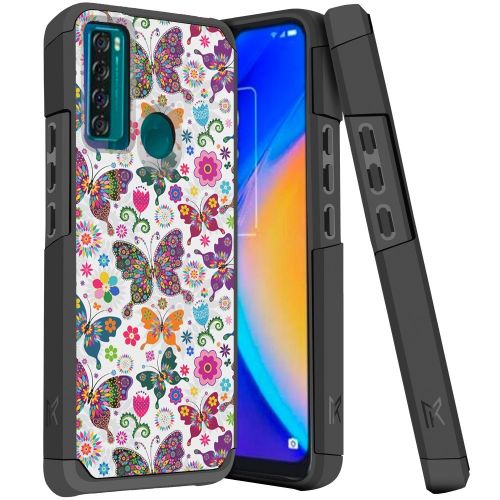 Alcatel TCL 20 XE - MetKase Original ShockProof Case Cover - Harmonious Butterfly Floral