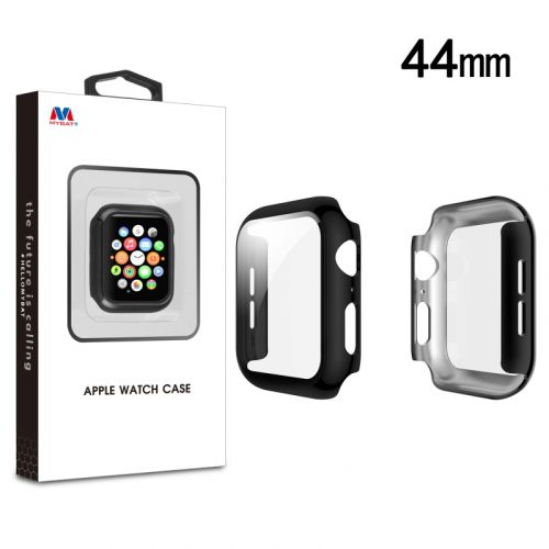 APPLE Watch 44mm Case,  MyBat Fusion Protector Case (with Tempered Glass Screen Protector) - Electroplated Black