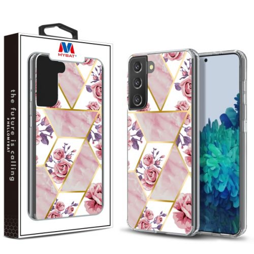 Samsung Galaxy S21 Plus Case, MyBat Fusion Case Cover Electroplated Roses Marbling