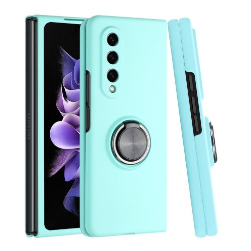 Samsung Galaxy Z Fold3 5G - Chief Premium Matte Magnetic Ring Stand Hybrid Case Cover - Teal