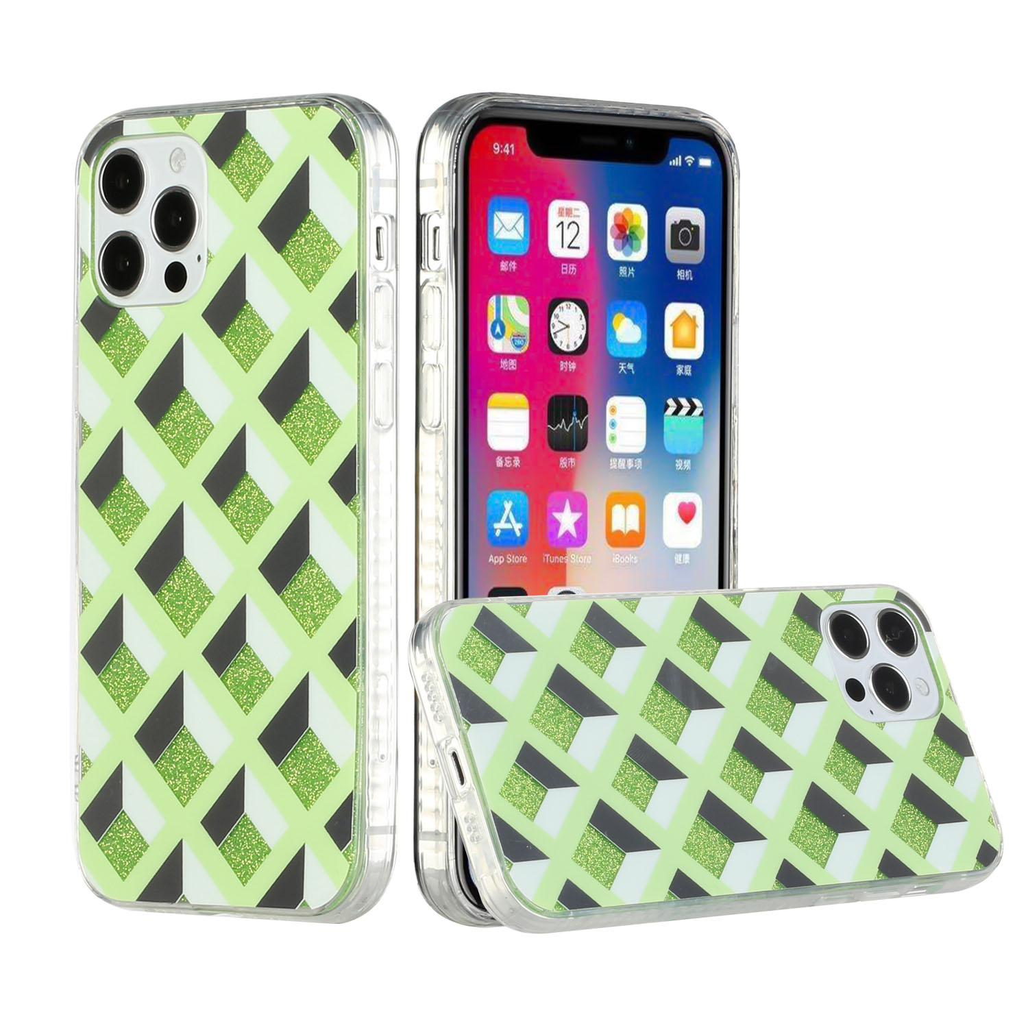 Apple Iphone 11 Case 3d Grid Electroplated Design Hybrid Case Cover Neon Green Cellphonecases Com