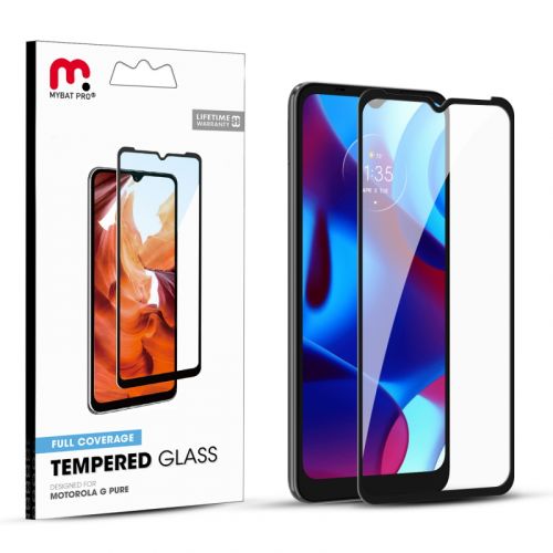 Motorola Moto G Pure - MyBat Pro Full Coverage Tempered Glass Screen Protector  Black