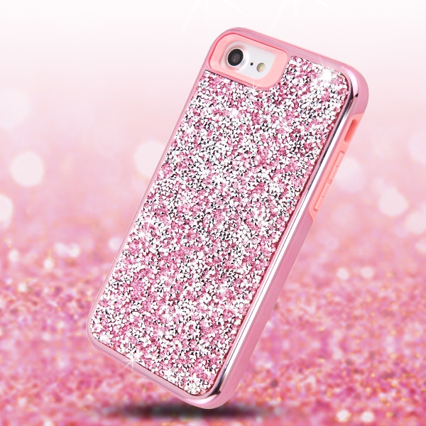 Apple iPhone 6 - Electroplated Pink/Pink Hybrid Case Cover (with Mini