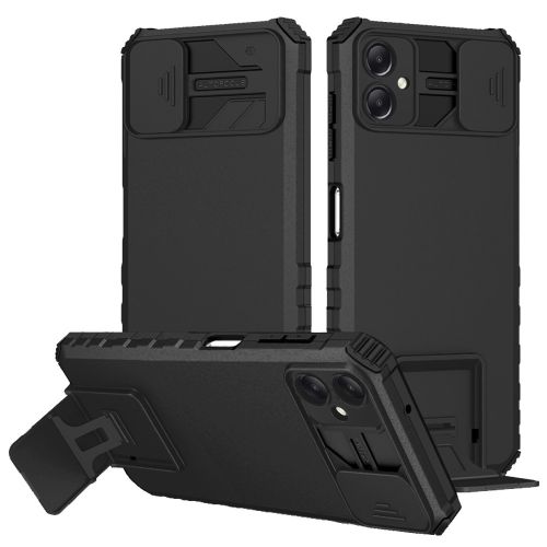 Samsung A05 Easy Viewing Kickstand Camera Protection Hybrid Case Cover - Black