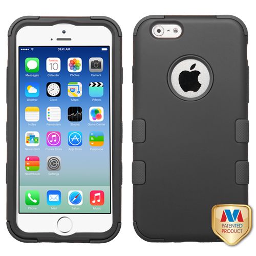 Apple iPhone 6S Case, Hard Black/Black TUFF Hybrid Phone Case Cover