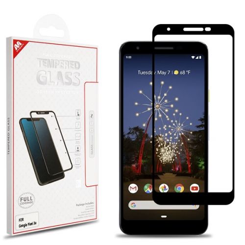 Google Pixel 3A Screen Protector, Full Coverage Tempered Glass Screen Protector/Black