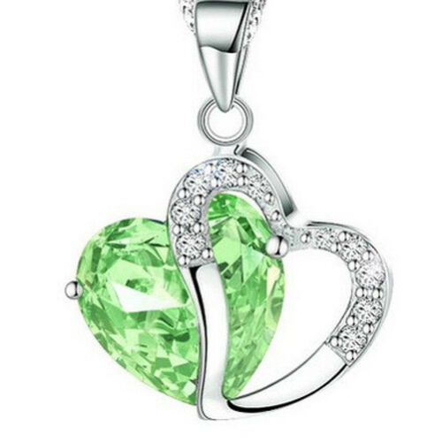 thumbnail 5 - Fashion Women Heart Crystal Rhinestone Silver Chain Pendant Necklace Charm